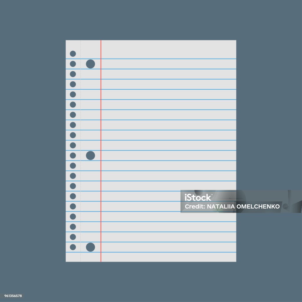 Notebook Paper Page Vector Notebook Paper Vector Stock Illustration - Download Image Now ...