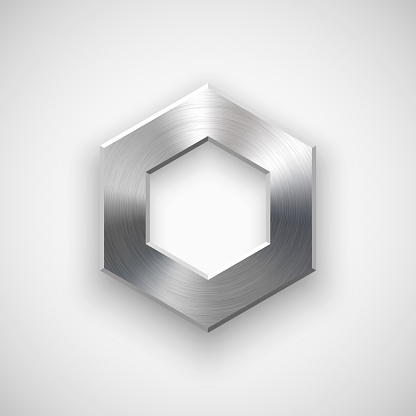 Polygon Button Metal Polygon Button Template Stock Illustration - Download Image Now ...