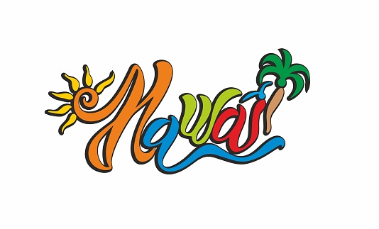 hawaii-dessin-anim-de-lettrage-aimant-de-r-frig-rateur-vacances-la