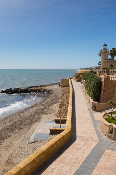 istock Coast path and Roquetas del Mar lighthouse Spain 961364820