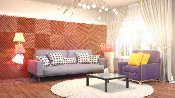istock Interior living room. 3d illustration 961374916