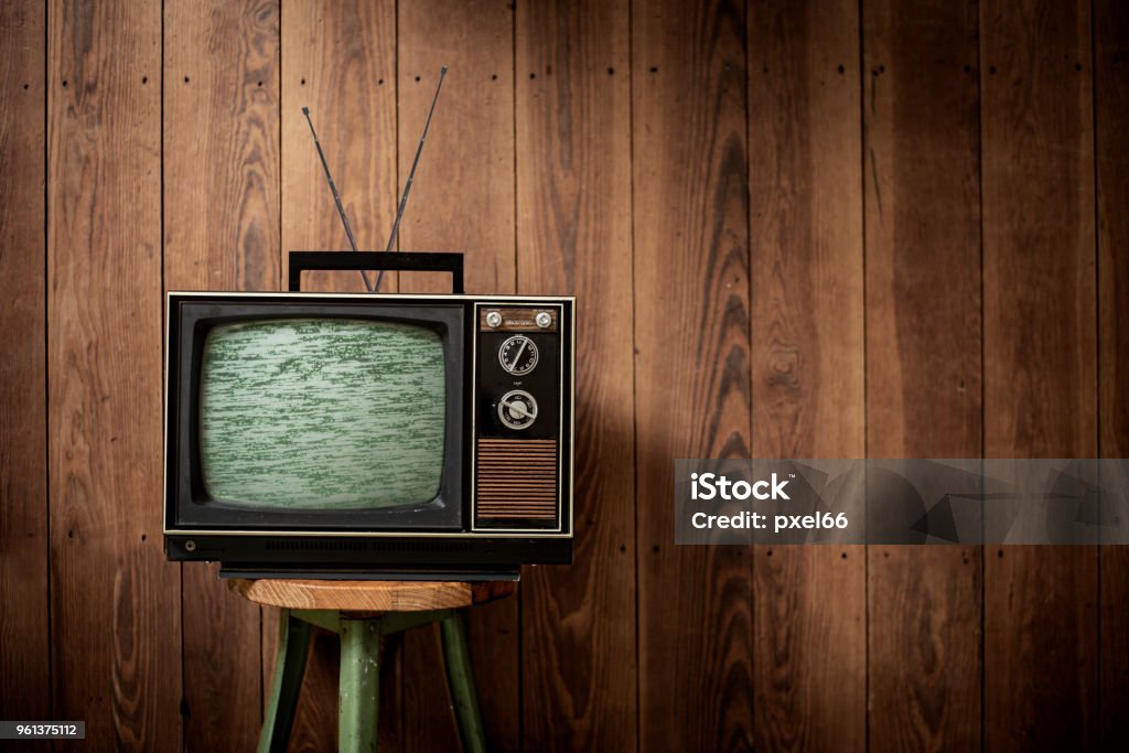 Television - Vintage Old TV Television Set Stock Photo