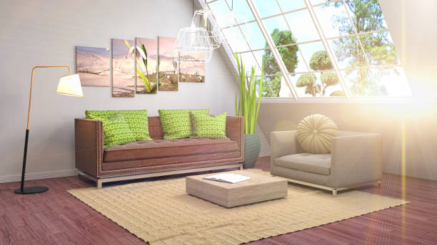 istock Interior living room. 3d illustration 961378914