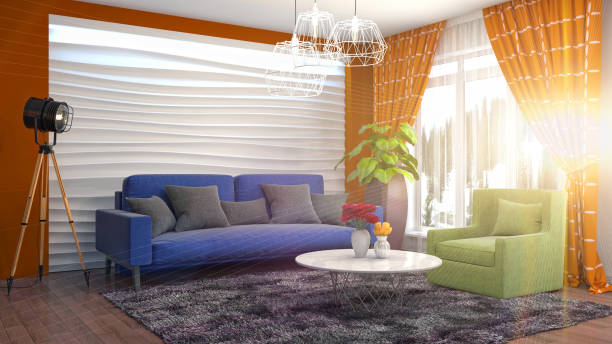 istock Interior living room. 3d illustration 961379006
