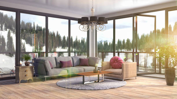 istock Interior living room. 3d illustration 961379024
