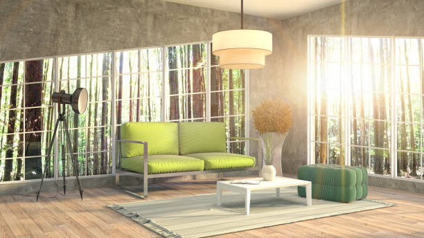 istock Interior living room. 3d illustration 961379090