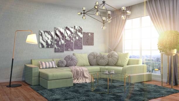istock Interior living room. 3d illustration 961379118
