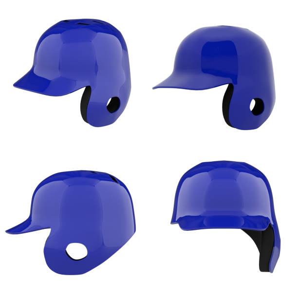 istock Baseball batting helmet with one ear protect 961383870