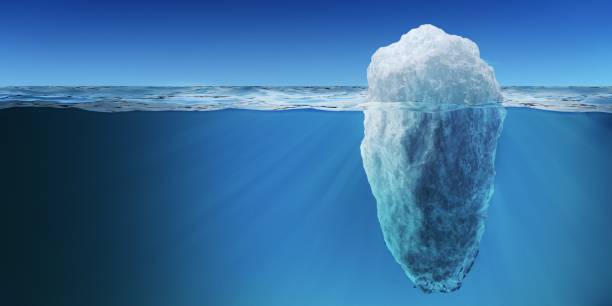 istock Underwater view on big iceberg floating in ocean. 3D rendered illustration. 961399144