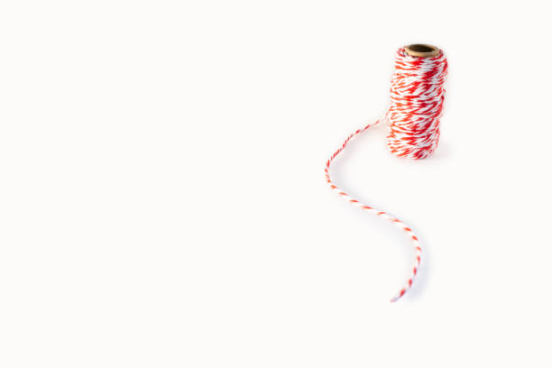 Red and White Robe Roll on white background stock photo