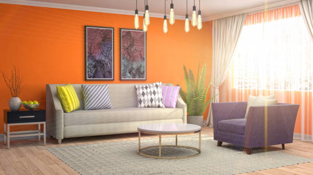 istock Interior living room. 3d illustration 961410504