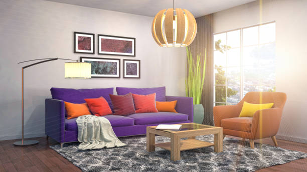 istock Interior living room. 3d illustration 961410532