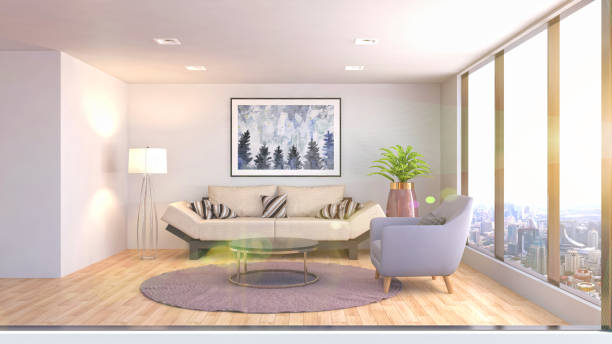 istock Interior living room. 3d illustration 961410632