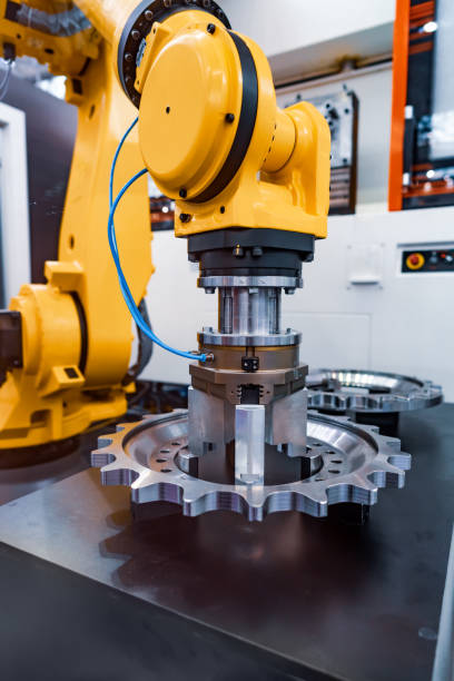 istock Robotic Arm modern industrial technology. Automated production cell. 961415262
