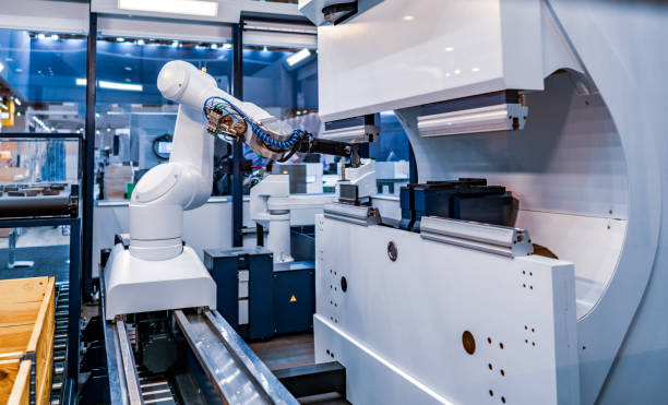istock Robotic Arm modern industrial technology. Automated production cell. 961415366