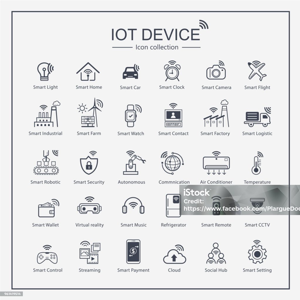 Smart Phone UI Icon collection ensemble, empreinte digitale, code qr, signal, icône d’interface utilisateur et vr. Design plat. - clipart vectoriel de Internet des objets libre de droits