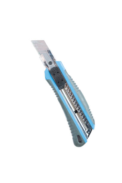 istock Blue construction scalpel isolated on a white background. Construction tool and equipment. Path saved. 961420630