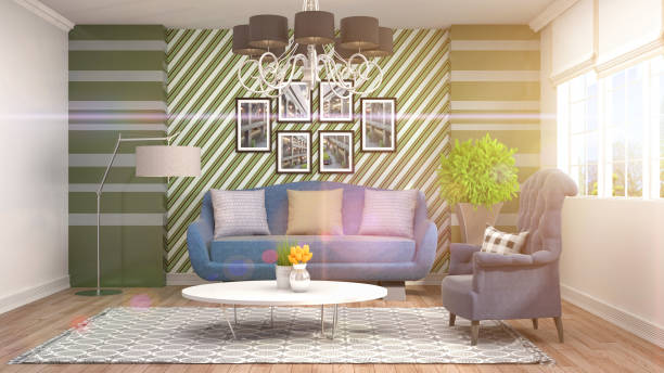 istock Interior living room. 3d illustration 961420666