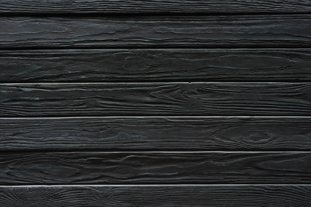 istock Carpentry template with black wooden planks 961420678