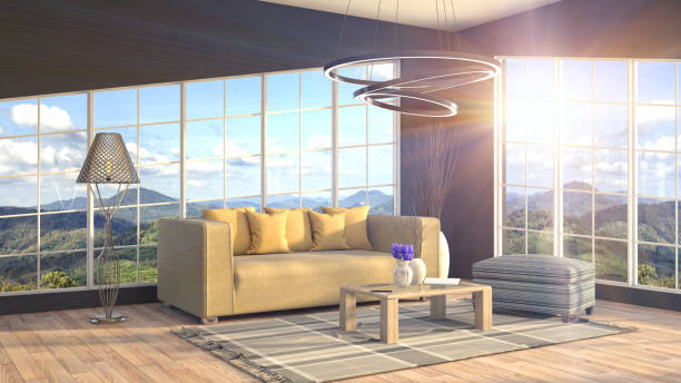 istock Interior living room. 3d illustration 961420830