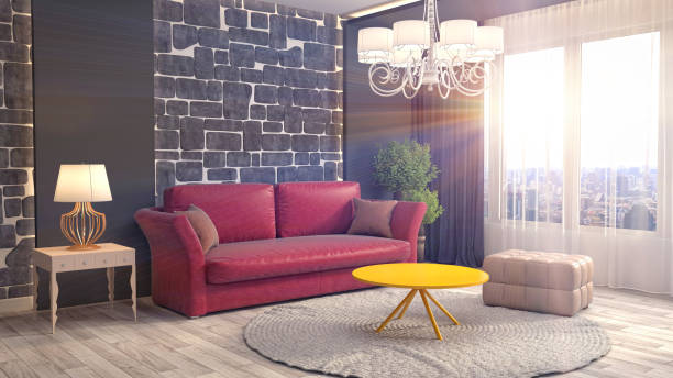 istock Interior living room. 3d illustration 961420966