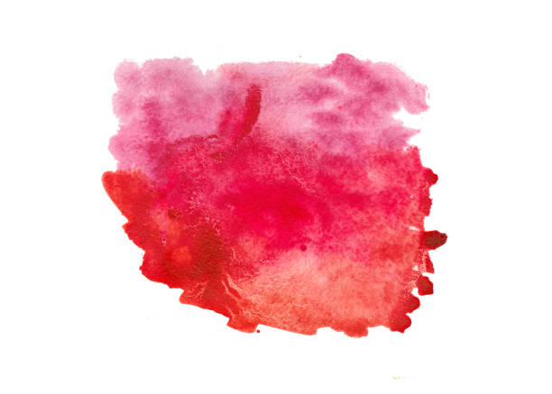 Abstract colored texture brush ink background aquarel watercolor splash hand paint on white background