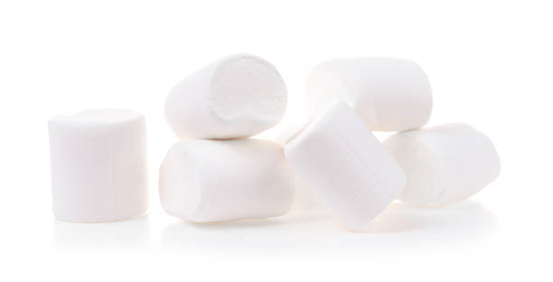 istock Group of Marshmallows isolated on white background 961429598