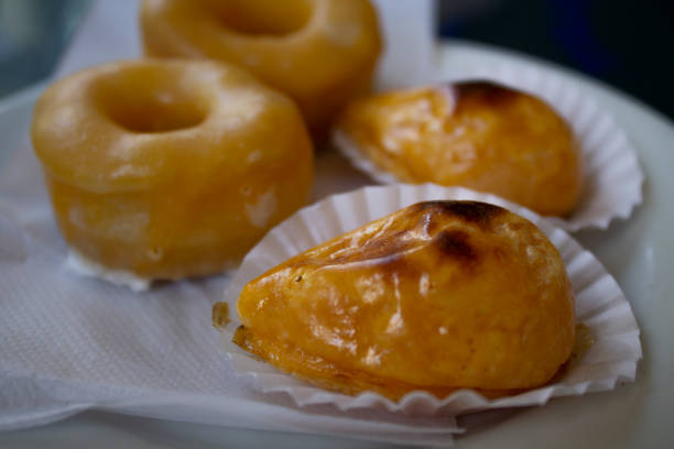 istock Typical Portuguese desserts with egg cream and icing of sugar 961440822