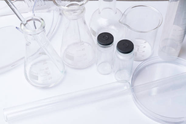 istock Various laboratory glassware in chemical labarotory on the white background 961441972
