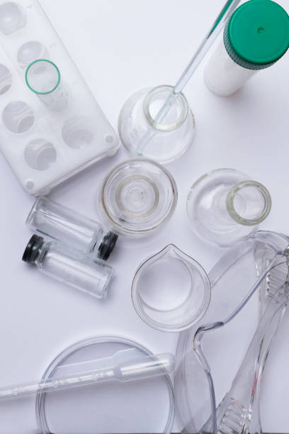 istock Various laboratory glassware in chemical labarotory on the white background 961442768