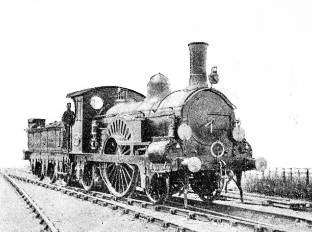 Sinclair's Express in 1862 Sinclair's Express in 1862. Heavy industry inside a train yard in Stratford from the pre-1900 book "English Illustrated Magazine" 1891-1892. locomotive photos stock pictures, royalty-free photos & images
