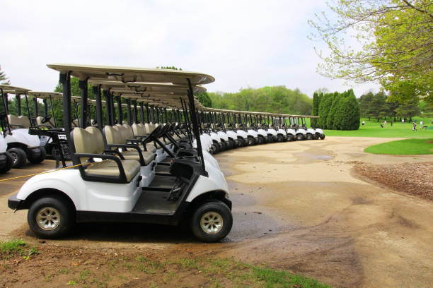 istock Leisure and outdoor activity background with a golf course. 961448180