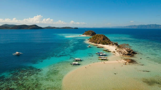 istock Aerial view beautiful beach on a tropical Bulog Dos Island. Philippines 961451612