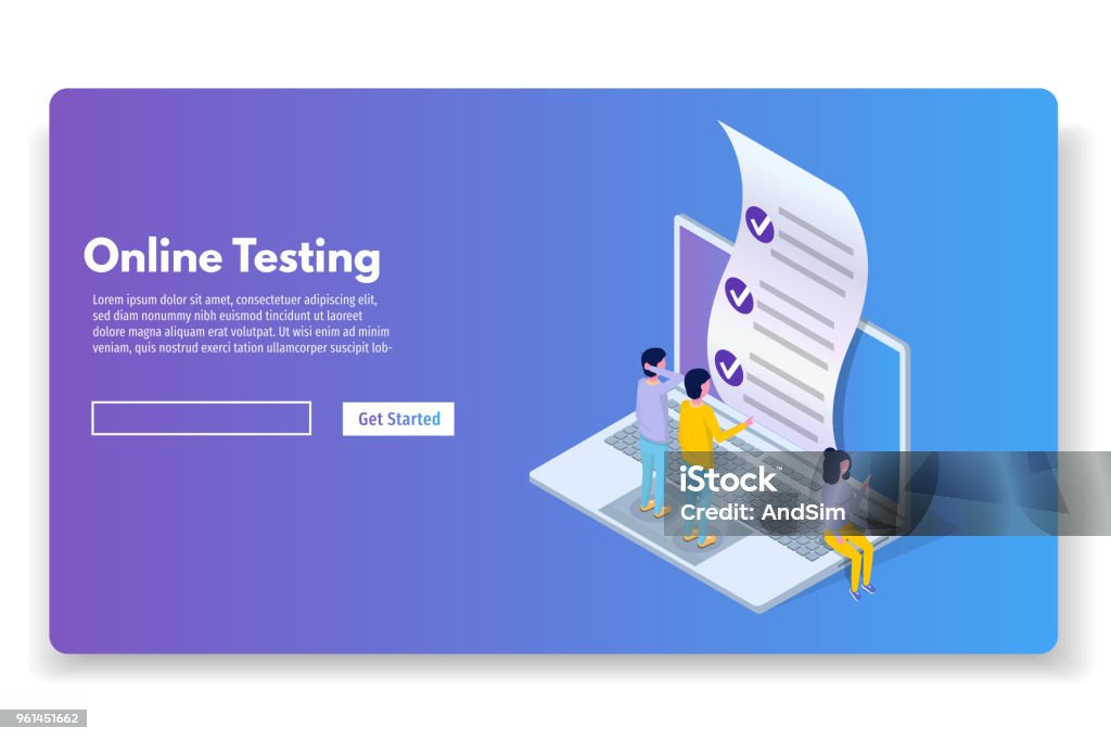 Test Elearning Images Online Testing Elearning Education Isometric Concept Vector ...