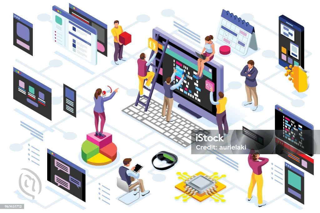 Computer Soft Programming Software Interface Vector Stock Illustration - Download ...