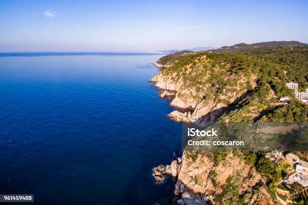 Aerial View Of The Awesome Cliffs Of Costa Brava Tossa De Mar Girona Stock Photo - Download Image Now