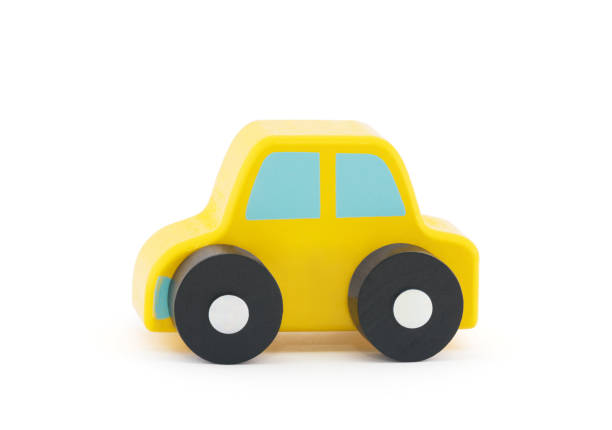 istock Small wooden toy car on white background with clipping path 961467656