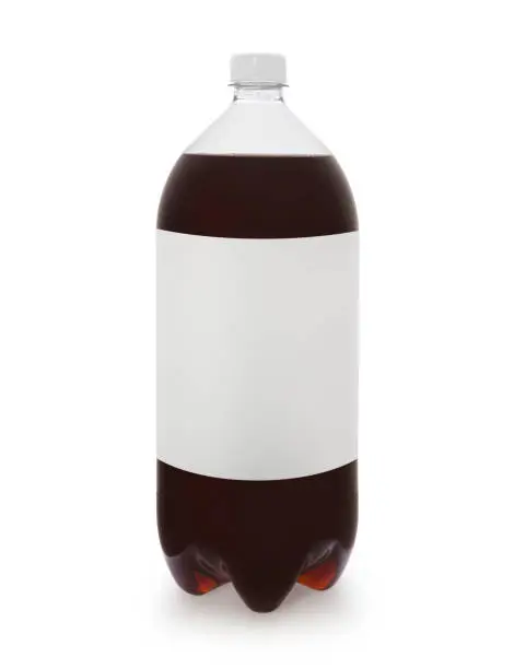 Cola bottle with blank white label isolated on white (excluding the shadow)