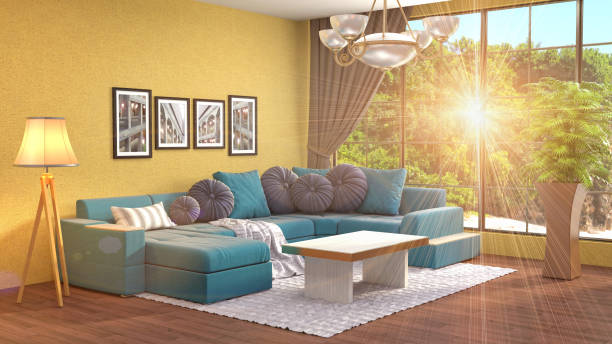 istock Interior living room. 3d illustration 961473754
