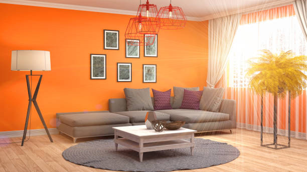 istock Interior living room. 3d illustration 961474676
