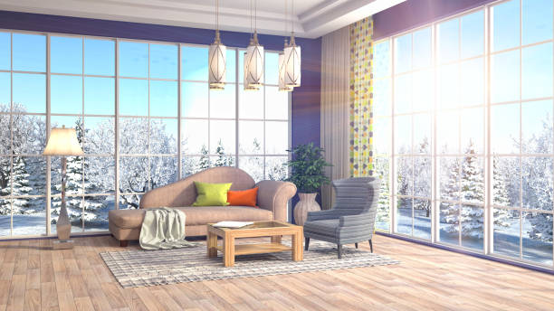 istock Interior living room. 3d illustration 961475414