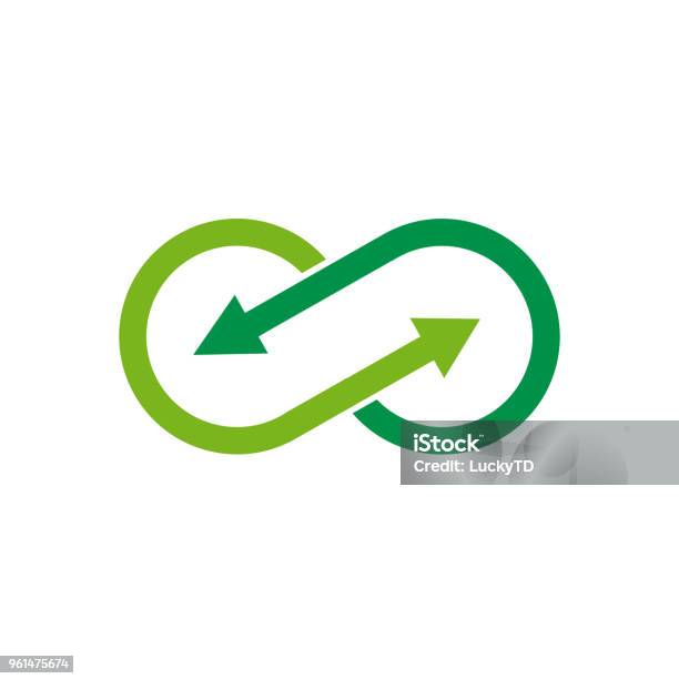 Vector Sign Infinite With Arrows Green Recycling Stock Illustration - Download Image Now - Infinity, Icon Symbol, Arrow Symbol