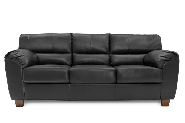 istock Three seats cozy Color leather sofa isolated on white background 961476514