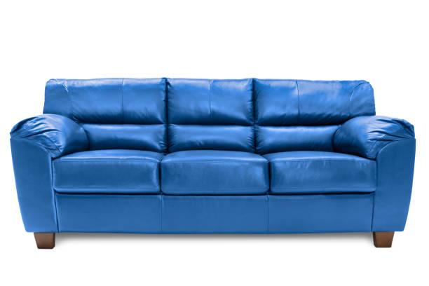istock Three seats cozy Color leather sofa isolated on white background 961477272