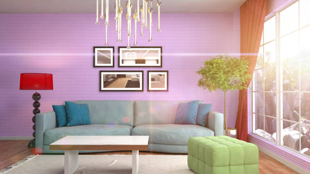 istock Interior living room. 3d illustration 961478756