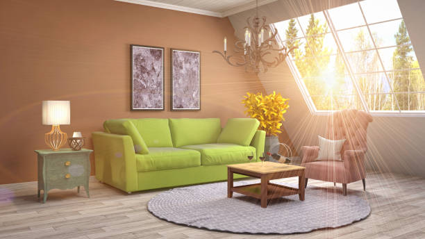 istock Interior living room. 3d illustration 961478768