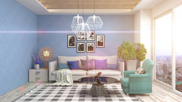 istock Interior living room. 3d illustration 961478876