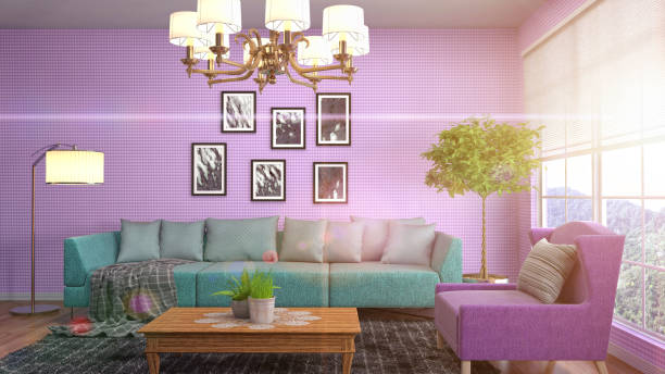 istock Interior living room. 3d illustration 961478890