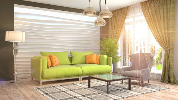 istock Interior living room. 3d illustration 961478926