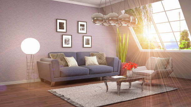 istock Interior living room. 3d illustration 961481126